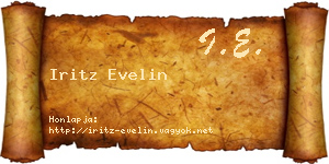 Iritz Evelin névjegykártya
